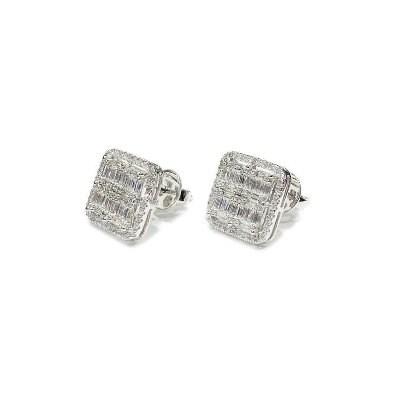 Diamond Square Earrings (14K).