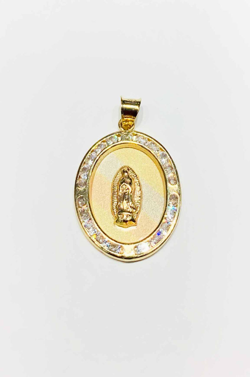 Virgin Guadalupe CZ Pendant (14K)