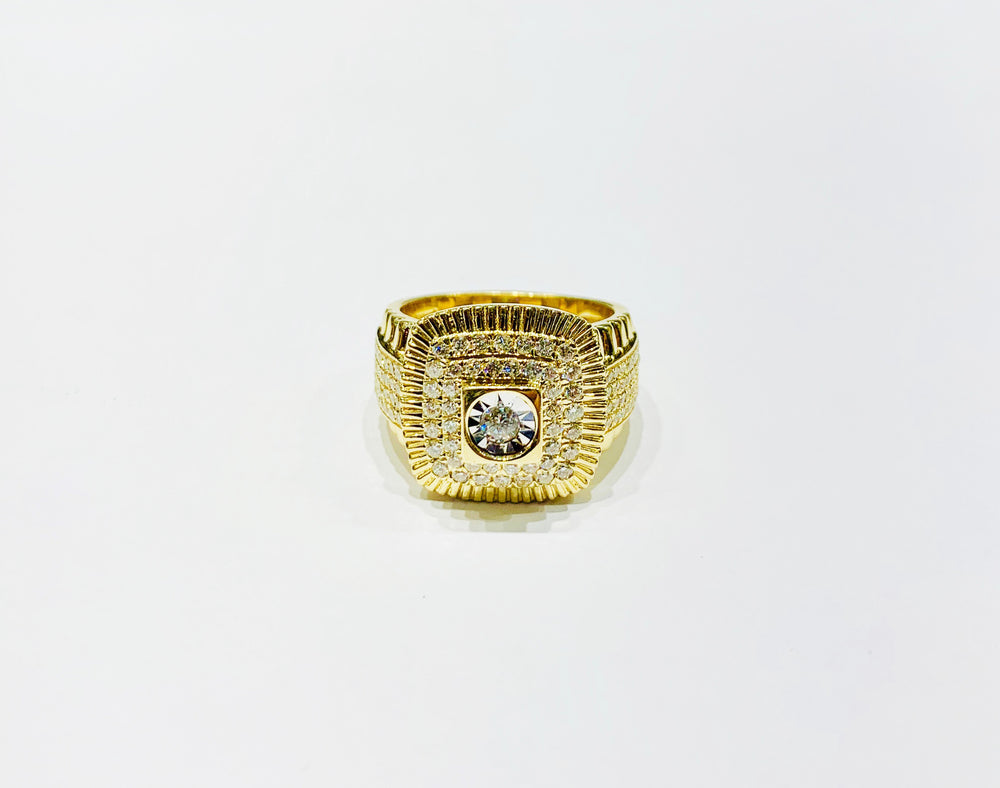 Diamond Square Ring (14K).