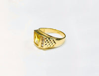 Square CZ Ring (14K).
