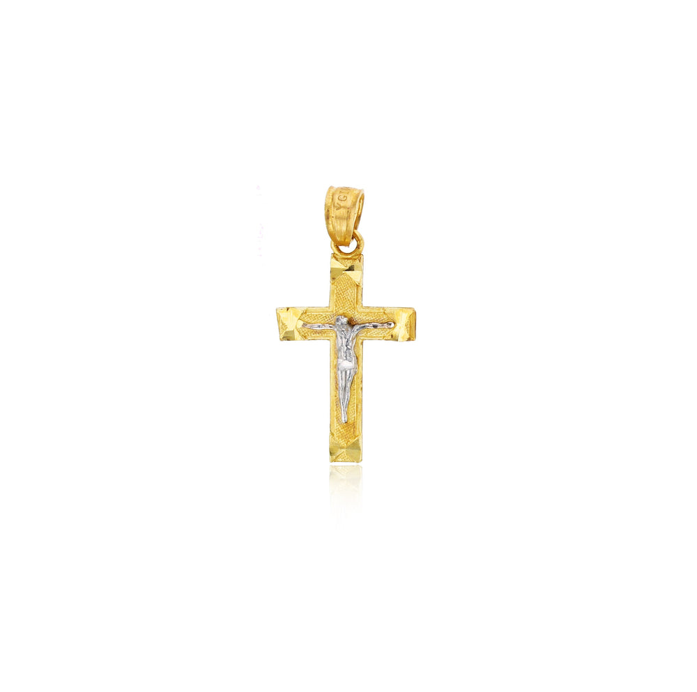 Two-Tone Cross Pendant (14K)