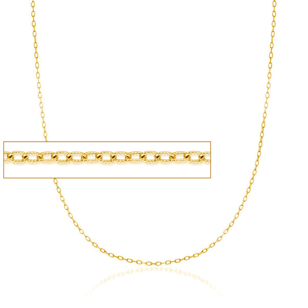 Diamond Cuts Textured Cable Chain (14K)
