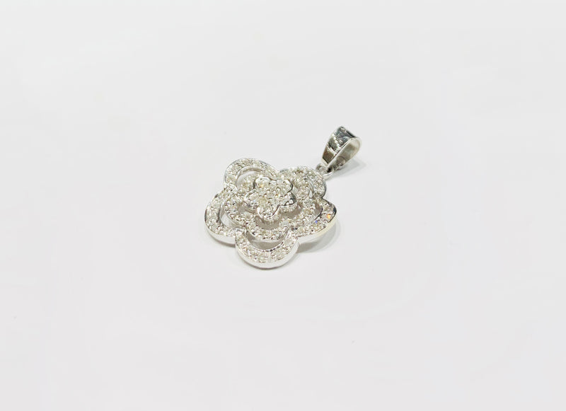Diamond Triple-Flower Pendant (14K)