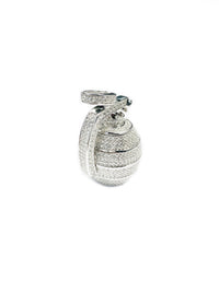 Grenade CZ Pendant (Silver).