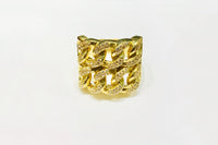 Double Miami Cuban CZ Ring (14K).