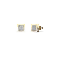 Diamond Square Stud Earrings (14K)