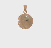Basketball Concave Textured Pendant (14K) 360 - Popular Jewelry - New York