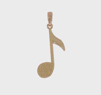 Textured Music Note Pendant (14K)