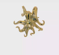 Shiny Octopus Pendant (14K) 360 - Popular Jewelry - New York