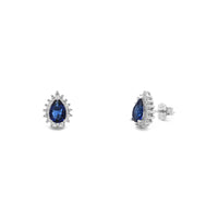 Tautaliga Stud Stud (Silver) ma'a Blue Teardrop - Popular Jewelry - Niu Ioka