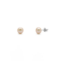 Freshwater Pearl Stud Earrings (Silver) main - Popular Jewelry - New York