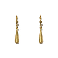 Glittering Teardrop Dangling Earrings (Silver) front - Popular Jewelry - New York