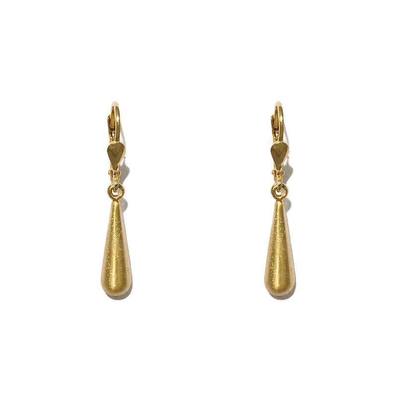 Glittering Teardrop Dangling Earrings (Silver) front - Popular Jewelry - New York