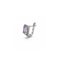 Pendientes de halo de talla lila con esmeralda (plata) - Popular Jewelry - Nueva York