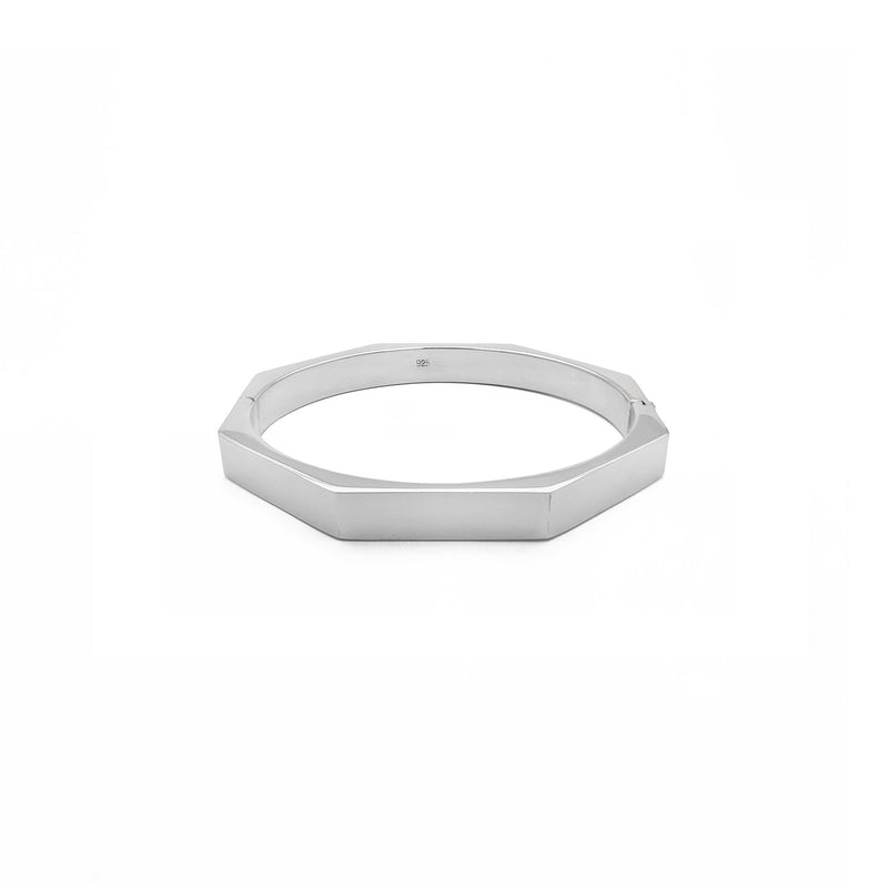 Octagon Bangle (Silver) front - Popular Jewelry - New York