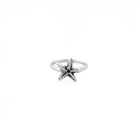 Starfish antīkais gredzens (sudraba) priekšpuse - Popular Jewelry - Ņujorka