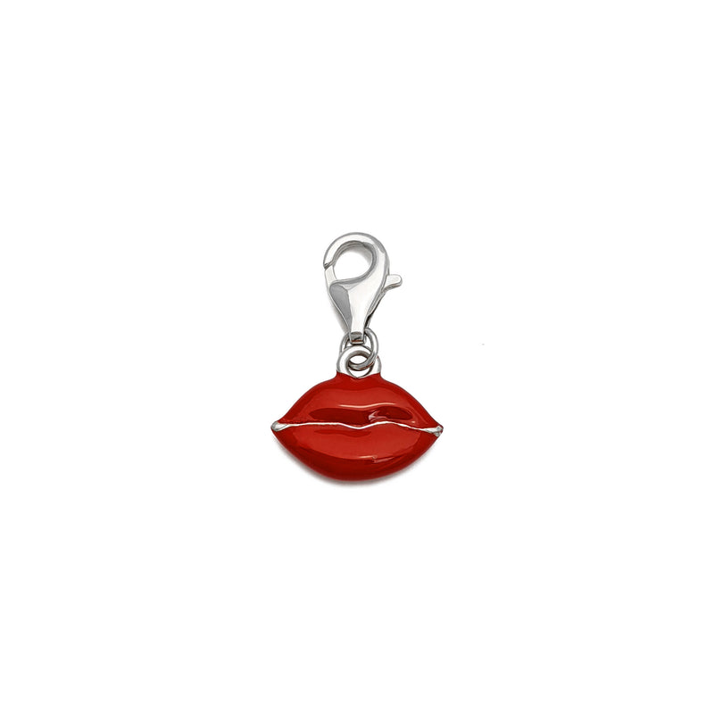 Kissy Lips Charm (Silver) front - Popular Jewelry - New York