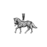 Starinski keltski privjesak za konje (srebrni) sprijeda - Popular Jewelry - New York