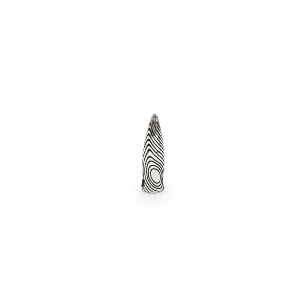 Antique-Finish Fingerprinted Bullet Pendant (Silver) front - Popular Jewelry - New York