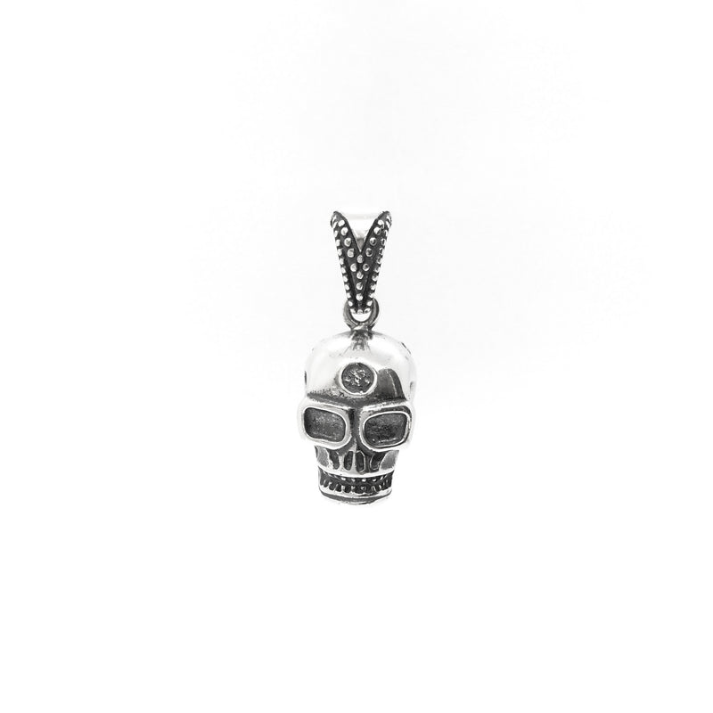 Antique Skull Pendant (Silver) front - Popular Jewelry - New York