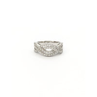 Double Twisted Vine CZ Ring (Silver) front - Popular Jewelry - New York