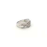 Double Twisted Vine CZ Ring (Silver) side - Popular Jewelry - New York