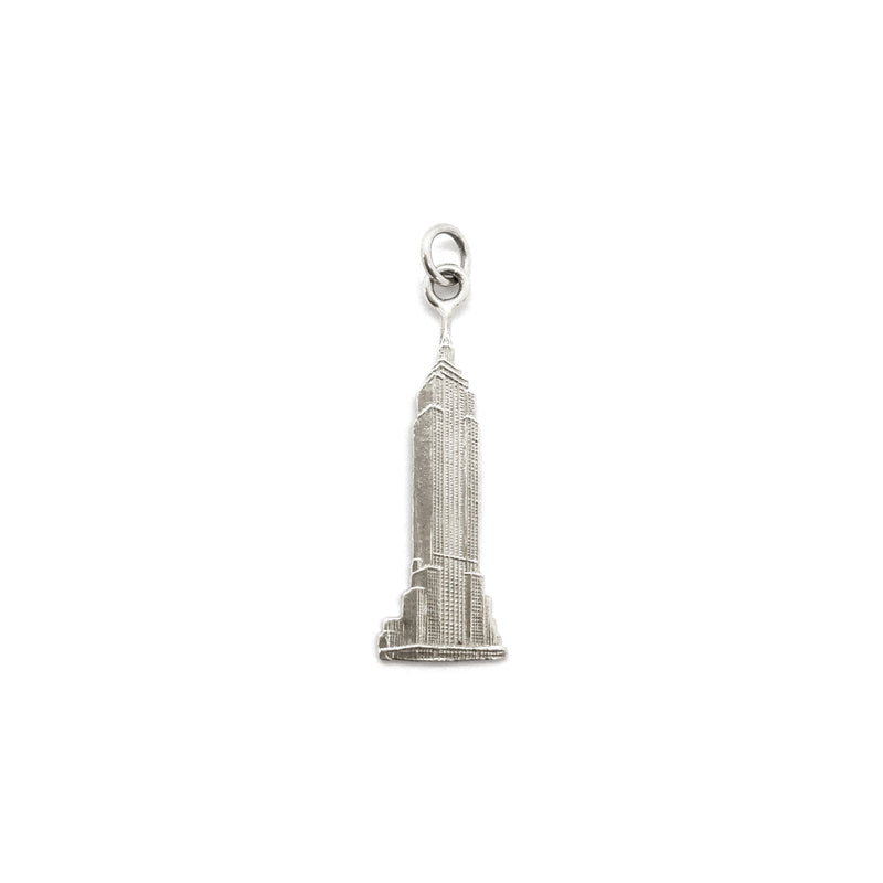 Empire State Building Pendant (Silver) front - Popular Jewelry - New York