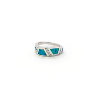 Opal Wavy CZ Ring (Silver) front - Popular Jewelry - New York