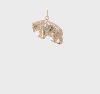Textured Bear Pendant (14K) 360 - Popular Jewelry - New York