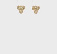 Glossy Elephant Stud Earrings (14K)