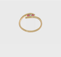 Ruby and Diamond 3-Stone Tension Ring (14K) 360 - Popular Jewelry - Нью-Йорк