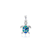 Blue Opal Turtle Pendant (Silver)