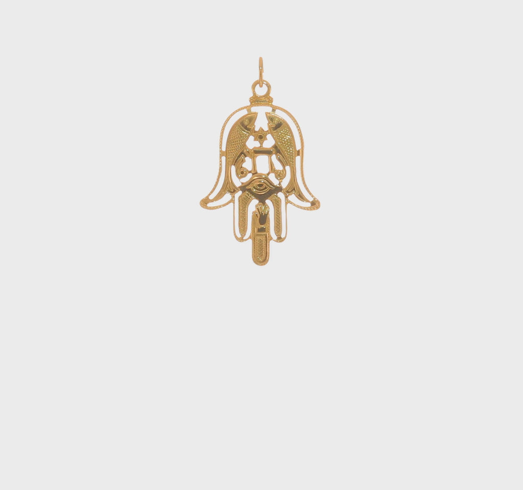 Symbol Cluster Hamsa Pendant (14K) 360 - Popular Jewelry - New York
