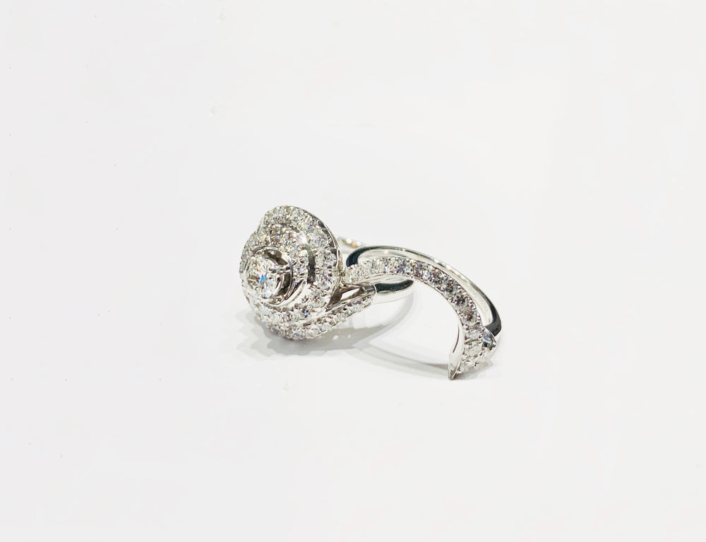 Diamond Double Spiral Ring (14K).