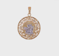 Filigree Guardian Angel Circle Pendant (14K) 360 - Popular Jewelry - New York
