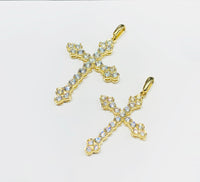 Cross of Lazarus CZ Pendant (14K).