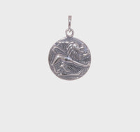 Antique-Finish Leo Zodiac Pendant (Silver)