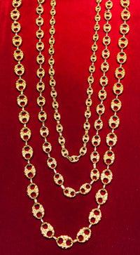 Puffy Mariner Link (Nugget Textured) Chain Necklace (10K)