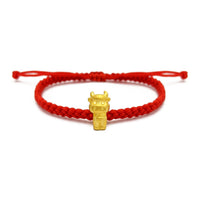 Bracelete de corda vermelha do zodíaco chinês Little Ox (24K) - Popular Jewelry - New York