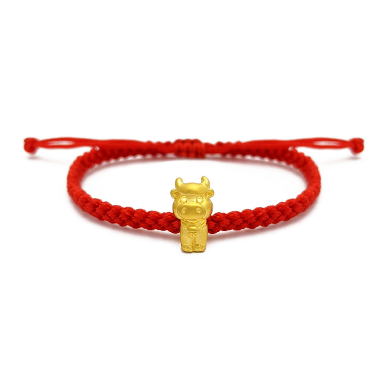 Little Ox Chinese Zodiac Red String Bracelet (24K) – Popular J