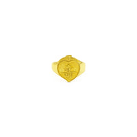 Longevity Chinese Character Signet Ring (24K) front - Popular Jewelry - New York