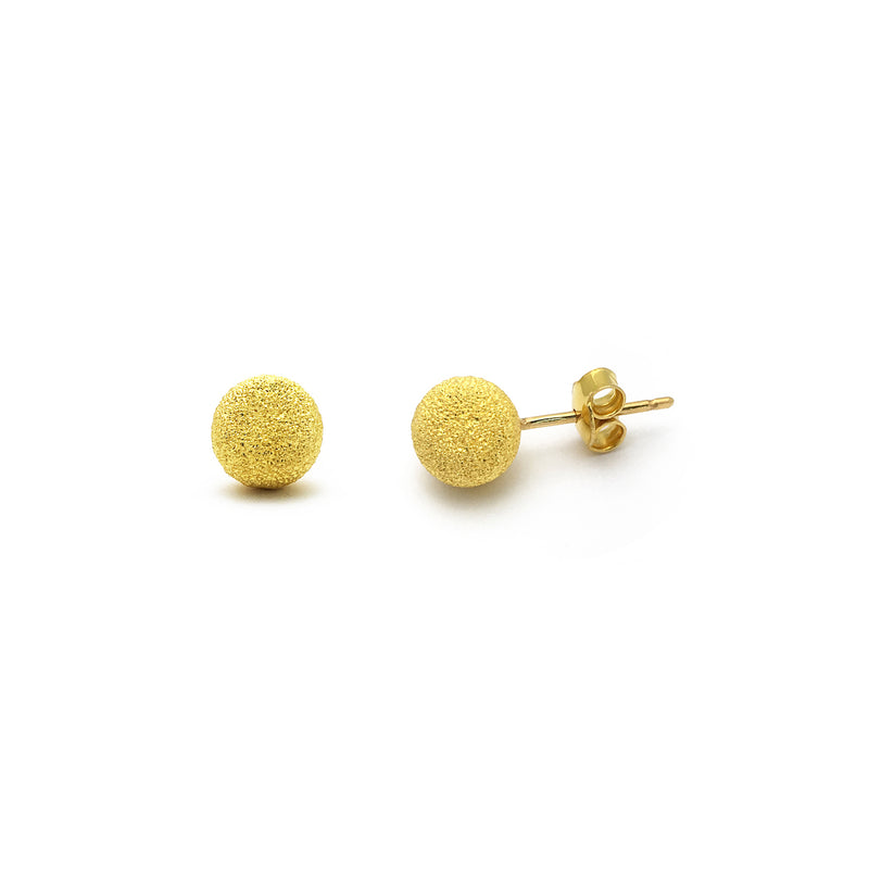 Ball Laser Cut Stud Earrings Extra-Large (24K) front - Popular Jewelry - New York