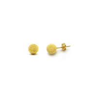 Ball Laser Cut Stud Earrings Medium (24K) front - Popular Jewelry - New York