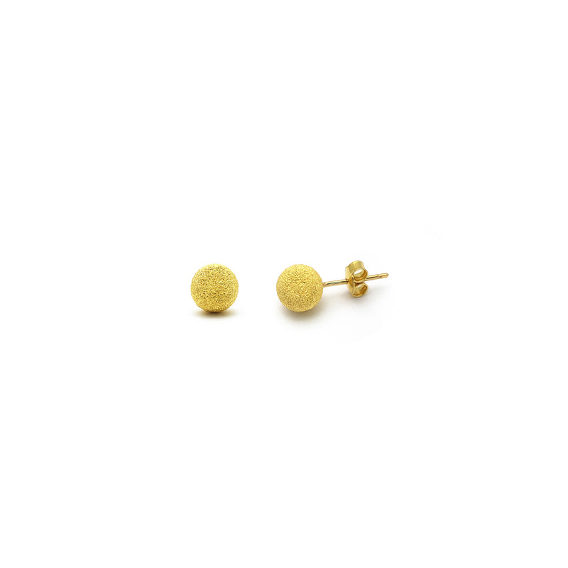 Ball Laser Cut Stud Earrings Small (24K) front - Popular Jewelry - New York