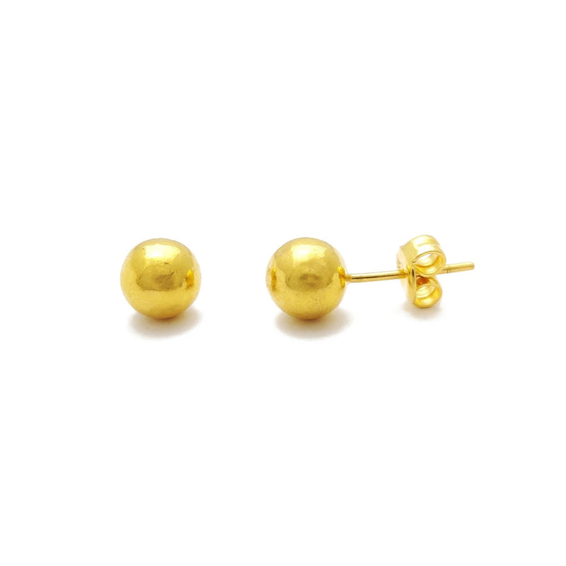 Ball Stud Earrings Extra-Large (24K) front - Popular Jewelry - New York