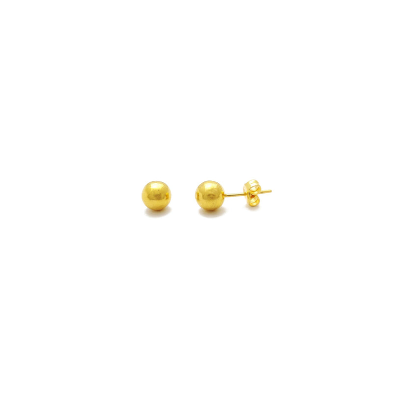 Ball Stud Earrings Small (24K) front - Popular Jewelry - New York