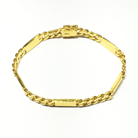 Figaro Bar Solid Bracelet (24K) lub ntsiab - Popular Jewelry - New York