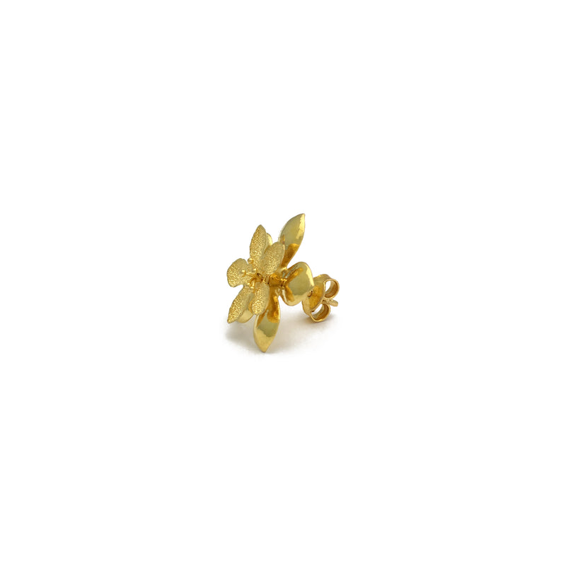 Cherry Blossom Stud Earring (24K) side - Popular Jewelry - New York