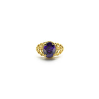 Purple Oval and Butterflies Ring (24K) front - Popular Jewelry - New York