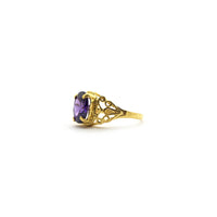 Purple Oval and Butterflies Ring (24K) side - Popular Jewelry - New York